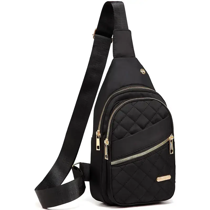 Women's Graphic Quilted Design Fanny Pack, Fashionable Multi-pocket Design Zipper Bum Bag for Daily Used, Casual Trendy Versa...