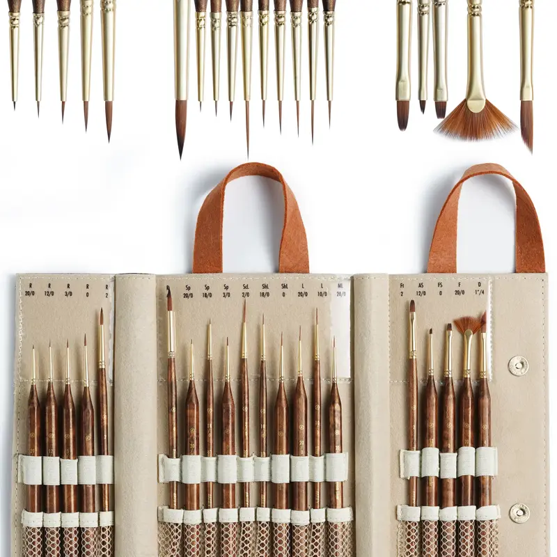 Back to School Essential –ARTIFY 20-Piece Extreme Detail Paint Brushes Set with Case - Miniature Brushes for Fine Detailing...
