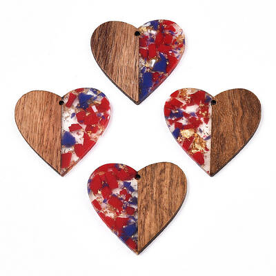 Transparent Resin & Walnut Wood Pendants