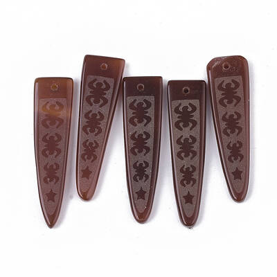 Hand Painting Natural Agate Big Pendants