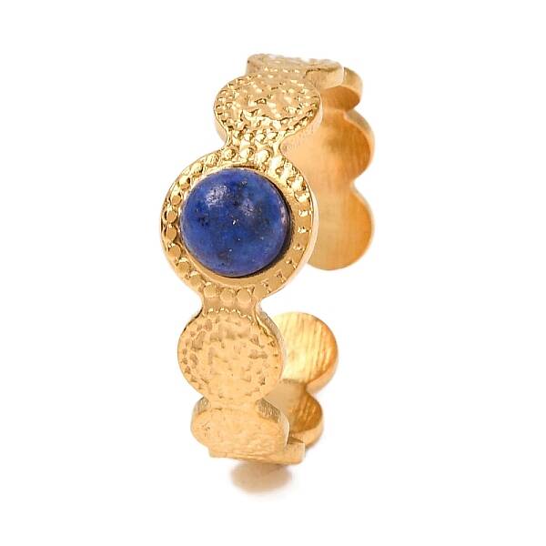 Round Natural Lapis Lazuli Finger Rings