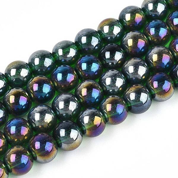 Electroplate Transparent Glass Beads Strands