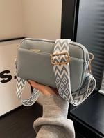 Women's Purse Crossbody Bag, Back To School, Minimalist Stylish Plain Color Zipper Crossbody Bag with Adjustable Strap, High-...