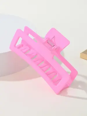 5.3 Inch Solid Color Hair Claw Clip, Square Shaped Hollow out Design Super Large Size Easy Grip Back Claw, Casual Versatile H...