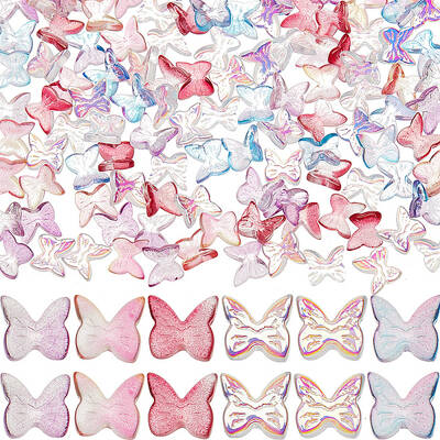 120Pcs 6 Style Transparent Glass Cabochons