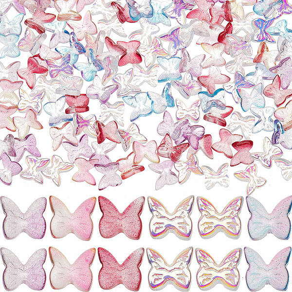 120Pcs 6 Style Transparent Glass Cabochons