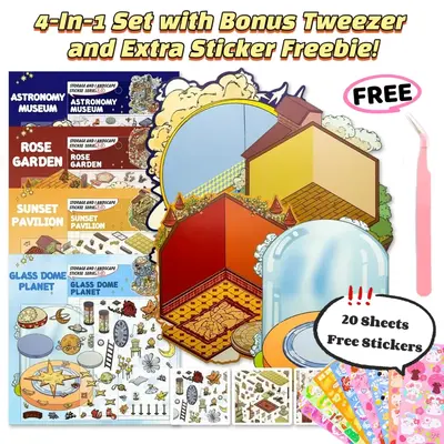 [4 Series of Little Prince Scene Stickers] Large Size, Exquisite Pattern, Original Design, Including Tweezer and Freebie | Ar...