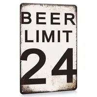 Beer Limit 24 Metal Sign Bar Sign Metal Tin Plate Garage Sign Art Wall Decor For Man Cave Bar Pub Metal Posters Decor Accesso...
