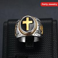 1 Piece 316L Stainless Steel Prayer Hand Cross Ring, Suitable for Men, Party Jewelry Fathersdaygift