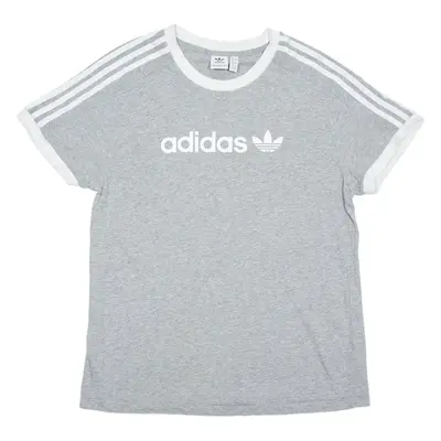 ADIDAS Womens T-Shirt Grey UK 12