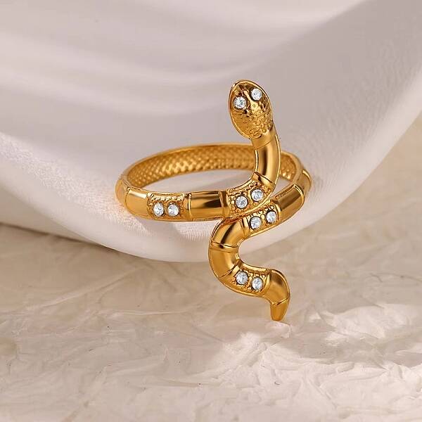 304 Stainless Steel Micro Pave Clear Cubic Zirconia Cuff Rings