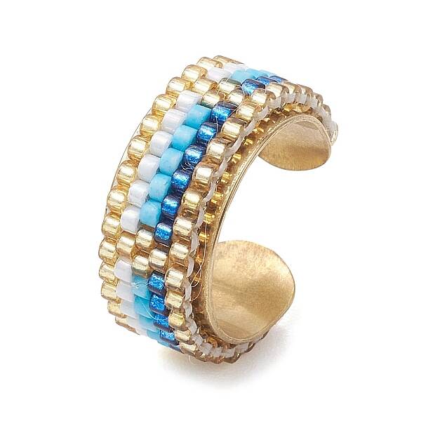 Glass Seed Beads Cuff Rings