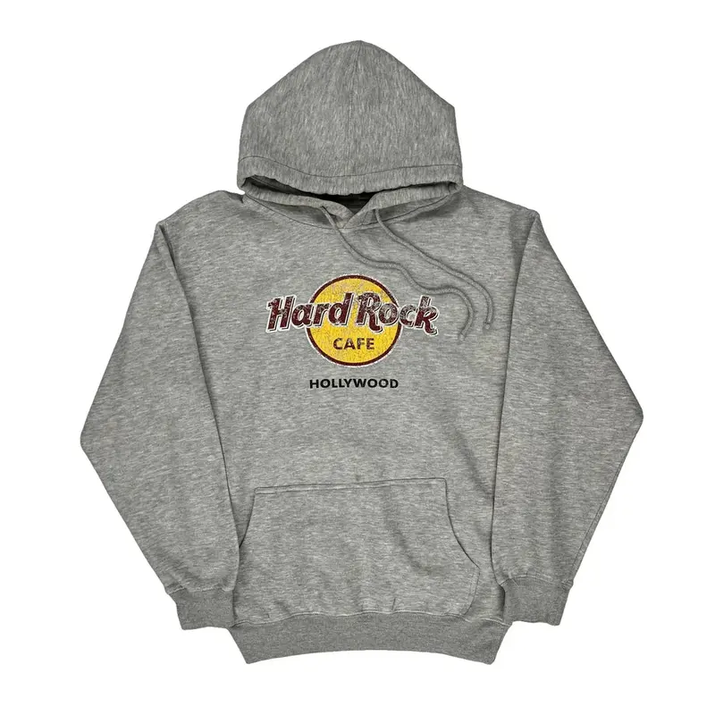 Hollywood Hard Rock Cafe Hoodie - Large Grey Cotton Blend