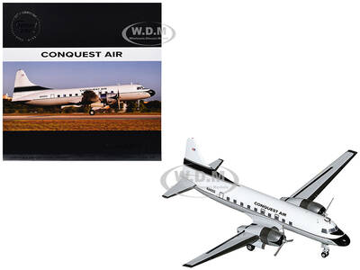 Convair C-131 Commercial Aircraft Conquest Air Cargo (N342GS) White with Black Tail Stripes Gemini 200 Series 1/200 Diecast M...