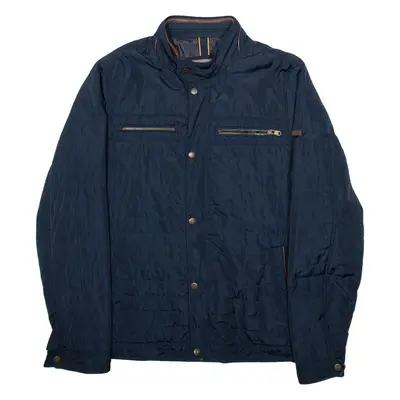 DIESEL Mens Quilted Coat Blue Nylon 2XL
