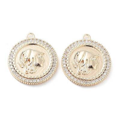 Brass Micro Pave Clear Cubic Zirconia Pendants