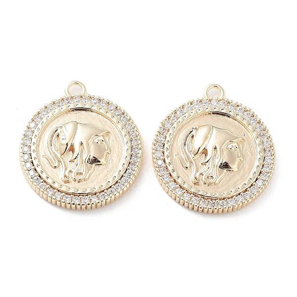 Brass Micro Pave Clear Cubic Zirconia Pendants