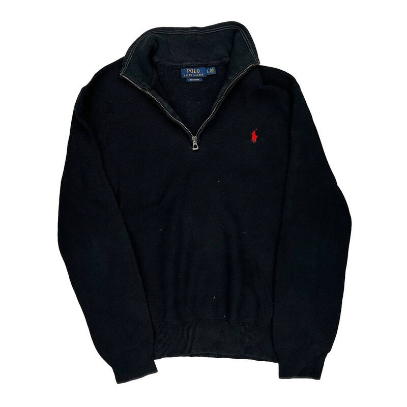 Polo By Ralph Lauren 1/4 Zip - Large Black Cotton