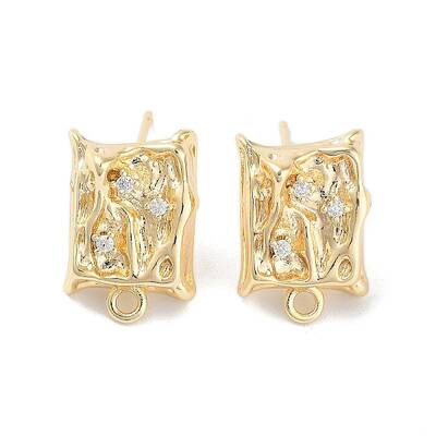 Brass Micro Pave Cubic Zirconia Stud Earring Findings