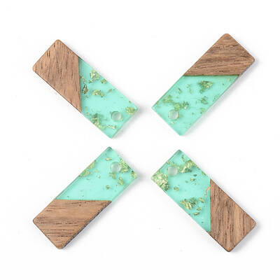 Transparent Resin & Walnut Wood Pendants