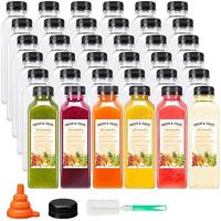 Plastic Dispensing Bottle, 36pcs 16oz Empty Plastic Juice Bottles with Caps, Reusable Clear Bulk Beverage Containers for Juic...