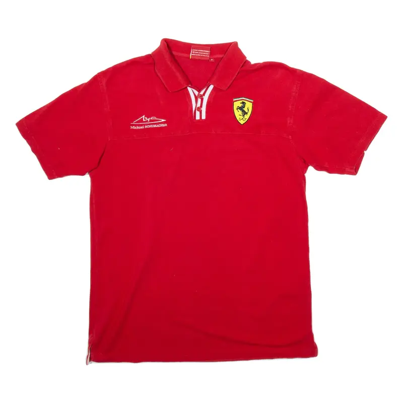 FERRARI Mens Polo Shirt Red S