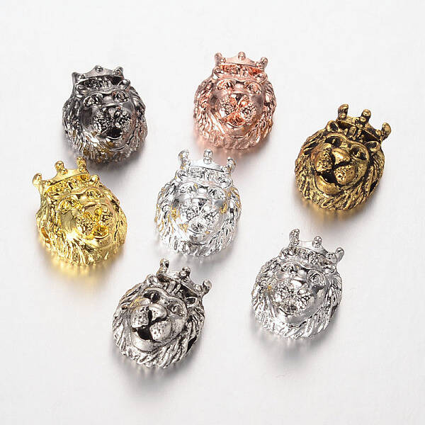 Lion Head Alloy Beads