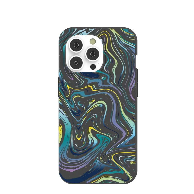 Black Space Waves iPhone 14 Pro Case