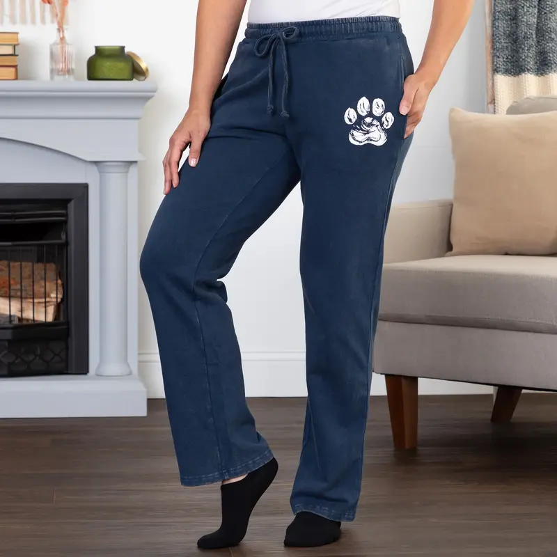 Paw Mineral Wash Straight Leg Sweatpants - Navy - 2X