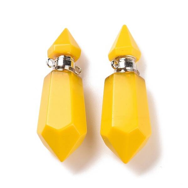 Faceted Glass Perfume Bottle Pendants