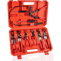 9PCS Hose Clamp Pliers, Long Reach Hose Clamp Tool Remover for Water Hose and Automotive Coolant Radiator Heater with Flexibl...