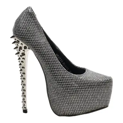 JUMEX Platform Heels Silver Synthetic Womens UK 2