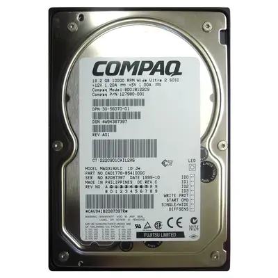 127980-001 HP 18.2GB Wide Ultra2 SCSI 10000 3.5-inch Hard Drive