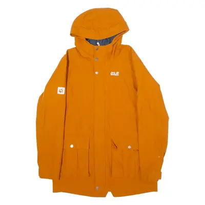 JACK WOLFSKIN Boys Jacket Orange Hooded Herringbone 13-14Y