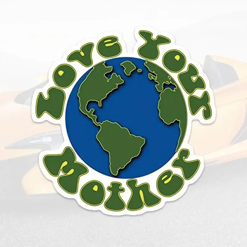 Love Your Mother Earth Car Sticker, Earth Pattern Sticker, Decorative Sticker For Windows, Car Bumpers, Laptops