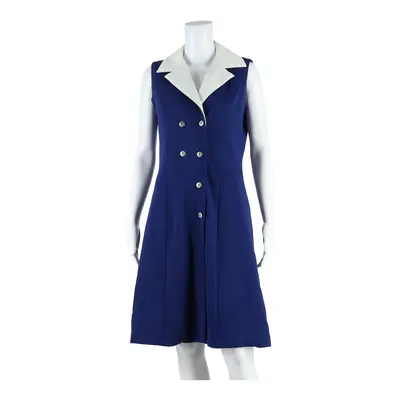 ACKERMANN Womens A-Line Dress Blue Sleeveless Midi M