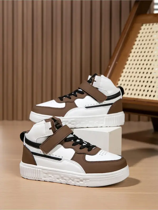 Boy's Fashionable Lace Up Front Platform Sneakers, Casual Comfortable Sports Running Shoes for Daily Wear, Perfect for Studen...