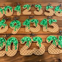 Personalized Ice Cream Drip Keychain - Baseball/Softball Bag Tag - Custom Letter or Number Charm - Choose Drip & Sprinkle Col...