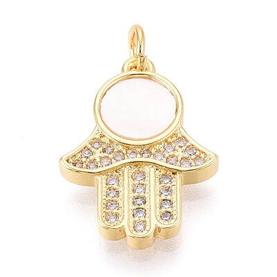 Brass Micro Pave Clear Cubic Zirconia Pendants
