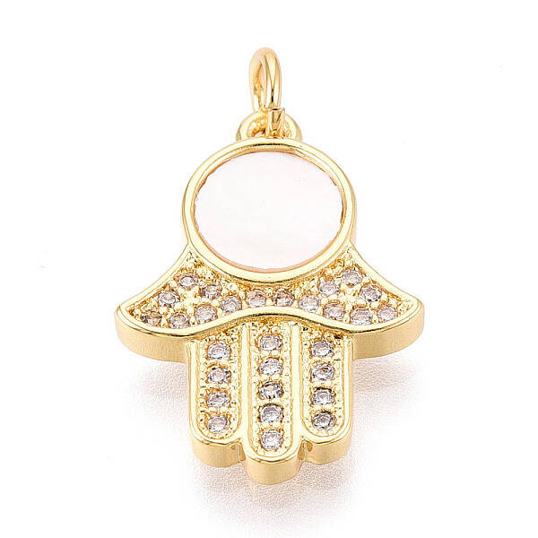 Brass Micro Pave Clear Cubic Zirconia Pendants