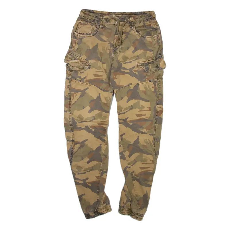 FSBN Camo Cargo Mens Trousers Beige Regular Tapered W30 L30