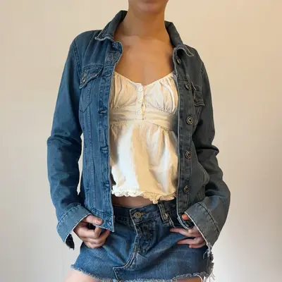 Only Denim Jacket - Small Blue Cotton