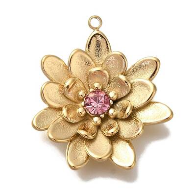 Ion Plating(IP) 304 Stainless Steel Rhinestone Pendants