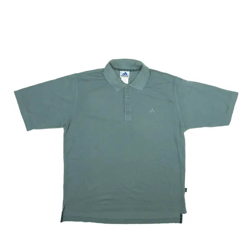 ADIDAS 2000 Polo Shirt Grey Short Sleeve Mens M
