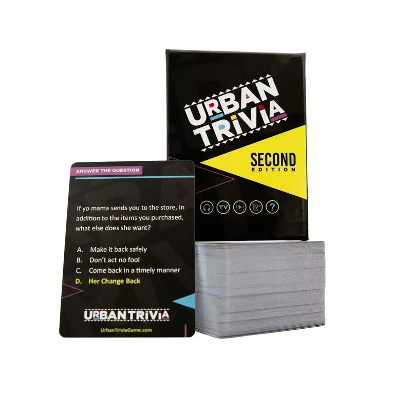 Urban Trivia Game 2nd Edition - Black Card Game for The Culture! Fun Trivia on Black TV, Movies, Music, Sports, & Growing Up ...