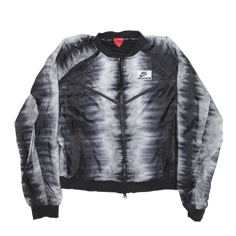 NIKE Bomber Jacket Grey Nylon Womens M