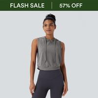 Halara Hooded Drawstring Sleeveless Cropped Running Tank Top Clothing Workout Sporty Fashion Activity#outdoorfun#Coachella Li...