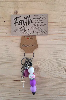 Faith & Strength Silicone Bead Keychain
