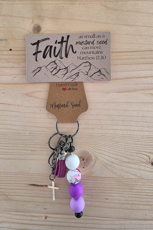 Faith & Strength Silicone Bead Keychain