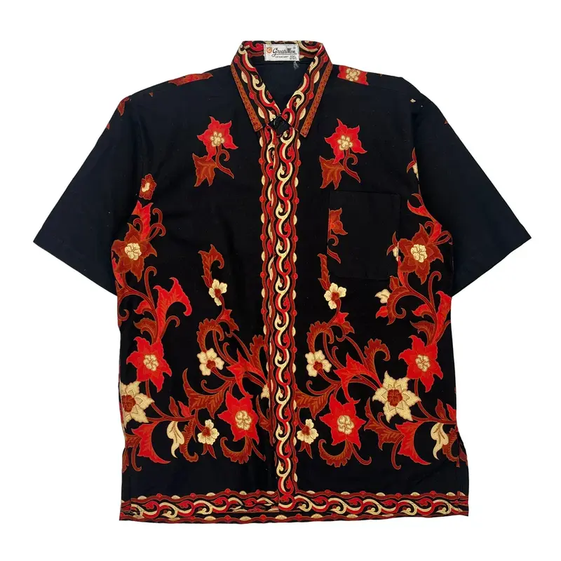 Greats Men Patterned Shirt - 2XL Gold Cotton
